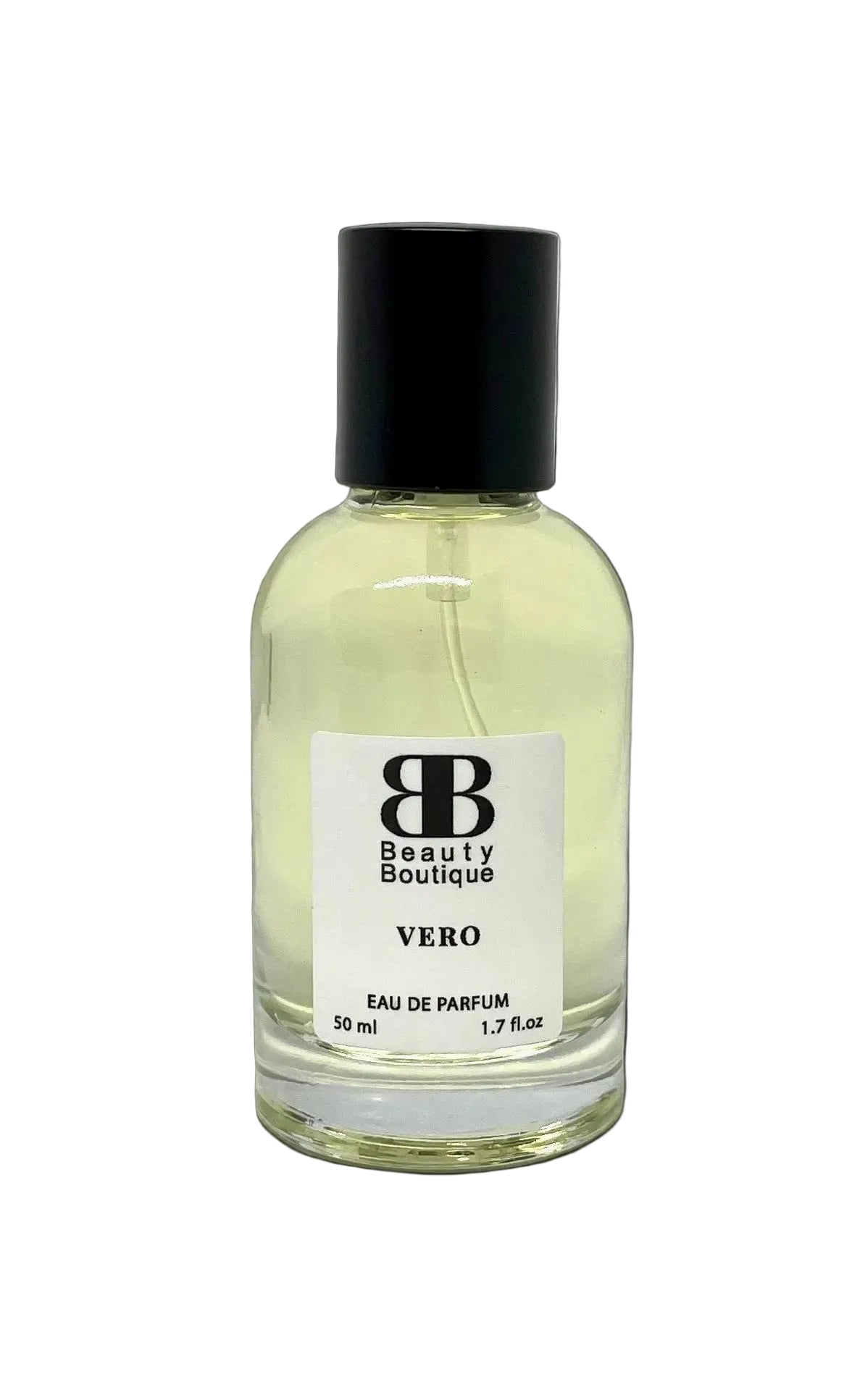 Perfume bottle labeled 'Vero' from Beauty Boutique on a white background