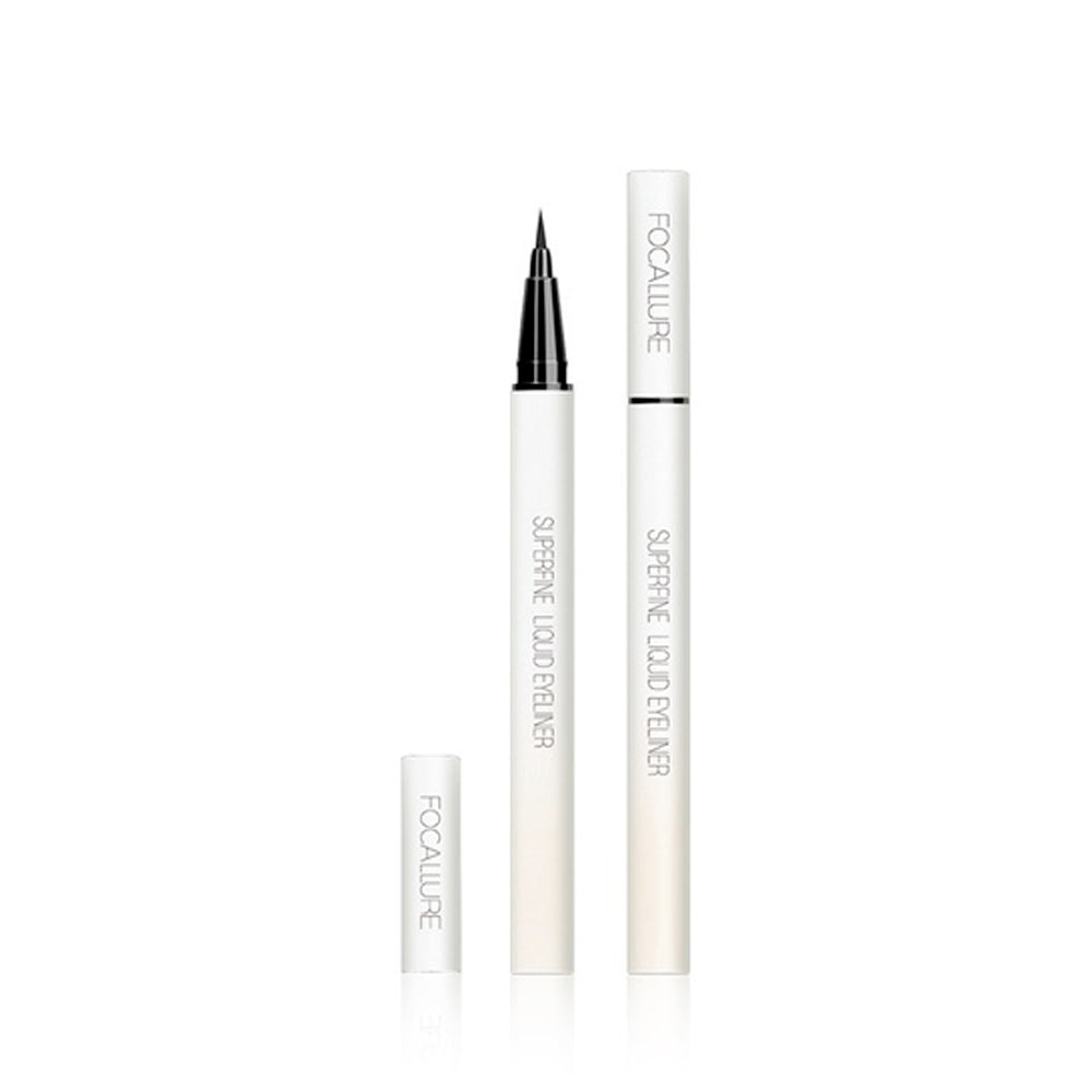 Two Focallure supreme liquid eyeliner pens on a white background