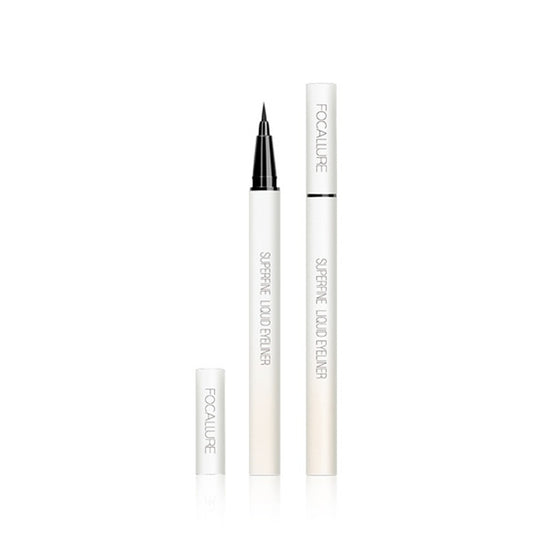 Two Focallure supreme liquid eyeliner pens on a white background