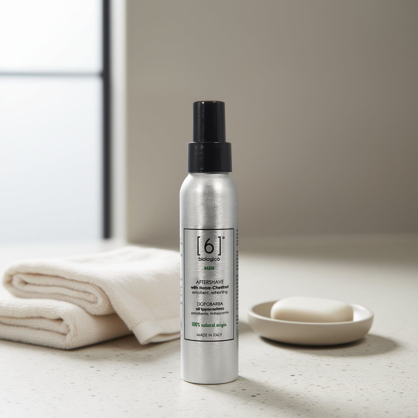 This excellent aftershave lotion is moisturizing, refreshing, and invigorating. It leaves skin incredibly soft and prevents irritation. It contains extracts of horse chestnut, witch hazel, ivy, and chamomile, and pure essential oils of lavender, neroli, verbena, peppermint, and bergamot.
